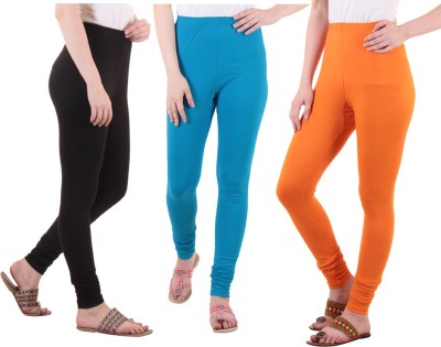 DIAZ Ethnic Wear Legging(Light Blue, Black, Orange, Solid)