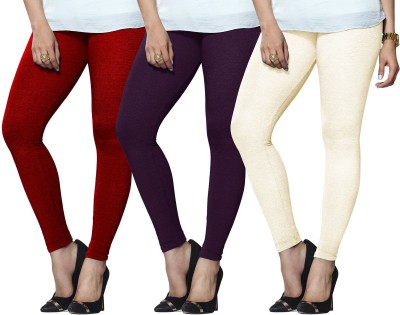 Lyra Ethnic Wear Legging(Purple, Red, Beige, Solid)