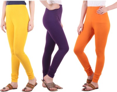 DIAZ Ethnic Wear Legging(Purple, Orange, Yellow, Solid)