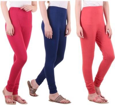 DIAZ Ethnic Wear Legging(Blue, Pink, Solid)