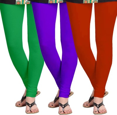 

Sanriya Legging(Multicolor, Solid), Green;light purple;rust brown