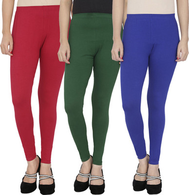 

Anekaant Legging For Girls(Maroon Pack of 3), Maroon & dark green & blue