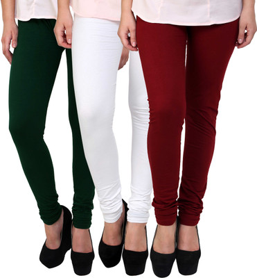 

Anekaant Legging(White, Maroon, Dark Green, Solid, Multicolor-08