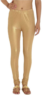 BuyNewTrend Churidar Ethnic Wear Legging(Gold, Solid)
