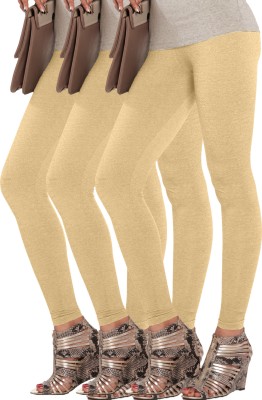 Lyra Ethnic Wear Legging(Beige, Solid)