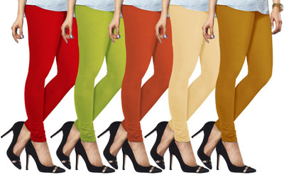 Lyra Ethnic Wear Legging(Red, Orange, Beige, Light Green, Yellow, Solid)