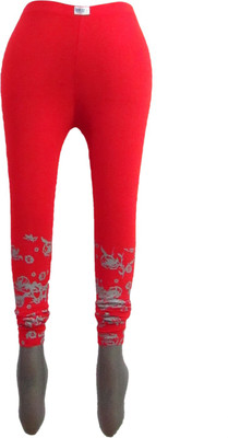 

Revinfashions Legging(Red, Floral Print, Red with silver