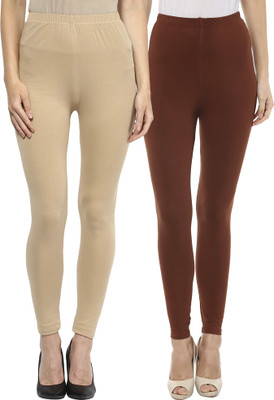 Sakhi Sang Ethnic Wear Legging(Brown, Beige, Solid)