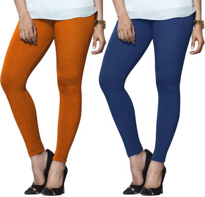 Lyra Ethnic Wear Legging(Light Blue, Orange, Solid)