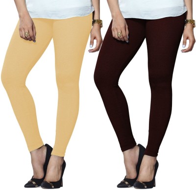 Lyra Ethnic Wear Legging(Maroon, Beige, Solid)