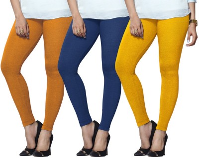 Lyra Ethnic Wear Legging(Light Blue, Yellow, Solid)