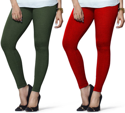 Lyra Ethnic Wear Legging(Dark Green, Red, Solid) Lyra Ethnic Wear Legging(Dark Green, Red, Solid)