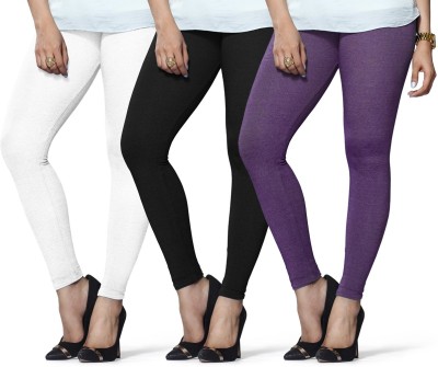 Lyra Ethnic Wear Legging(Purple, White, Black, Solid)