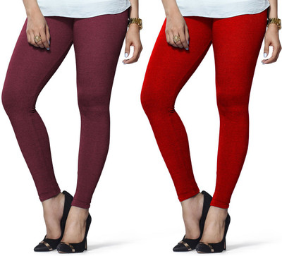Lyra Ethnic Wear Legging(Purple, Red, Solid)