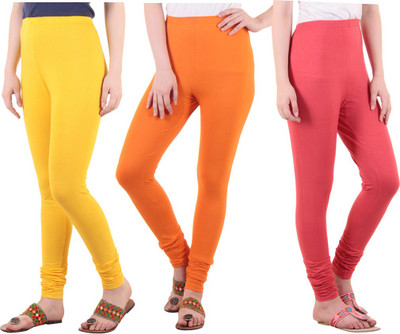DIAZ Ethnic Wear Legging(Pink, Orange, Yellow, Solid)