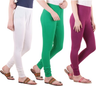 DIAZ Ethnic Wear Legging(Purple, White, Green, Solid)