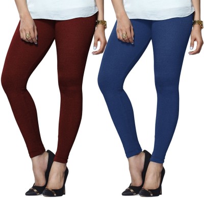 Lyra Ethnic Wear Legging(Light Blue, Maroon, Solid)