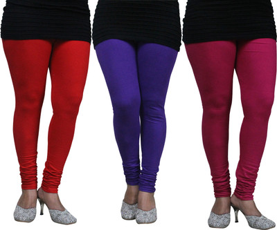 F n Me Ethnic Wear Legging(Purple, Red, Pink, Solid)