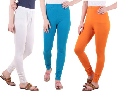 DIAZ Ethnic Wear Legging(Light Blue, White, Orange, Solid)