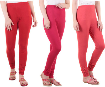 DIAZ Ethnic Wear Legging(Red, Pink, Solid)