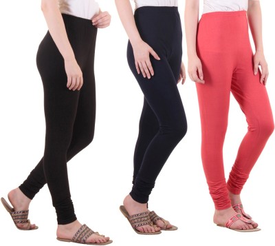 DIAZ Ethnic Wear Legging(Dark Blue, Black, Pink, Solid)