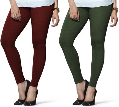 Lyra Ethnic Wear Legging(Dark Green, Maroon, Solid)