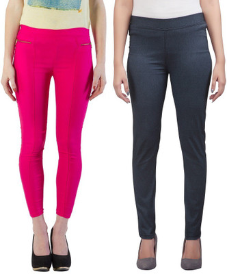 

Thinline Multicolor Jegging(Solid, Pink
