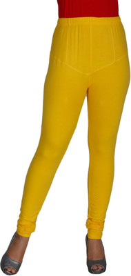 KABEER Ethnic Wear Legging(Yellow, Solid)