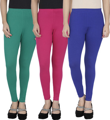Anekaant Legging For Girls(Green Pack of 3), Green & pink & blue