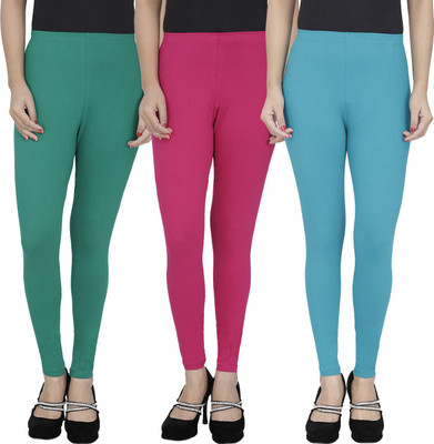 

Anekaant Legging For Girls(Dark Green Pack of 3), Dark green & pink & green