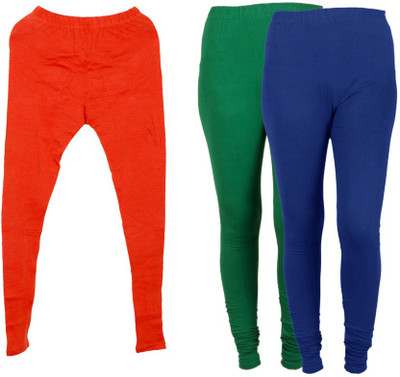 IndiWeaves Ankle Length  Ethnic Wear Legging(Green, Solid)