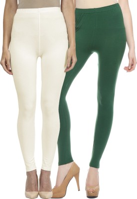 Sakhi Sang Ethnic Wear Legging(White, Green, Solid)