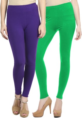 Sakhi Sang Ethnic Wear Legging(Purple, Green, Solid)