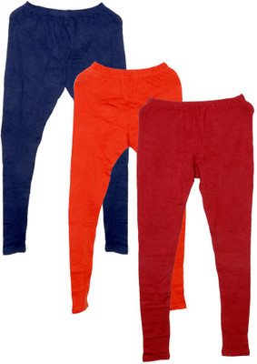 Toddy Ankle Length  Ethnic Wear Legging(Orange, Solid)