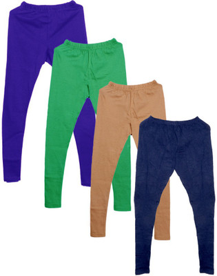 IndiWeaves Ankle Length  Ethnic Wear Legging(Green, Solid)