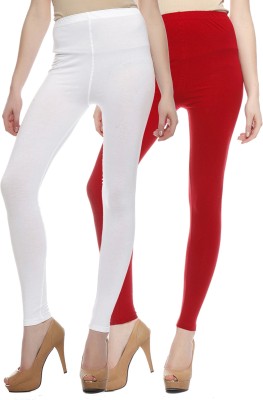 Sakhi Sang Ethnic Wear Legging(Red, White, Solid)