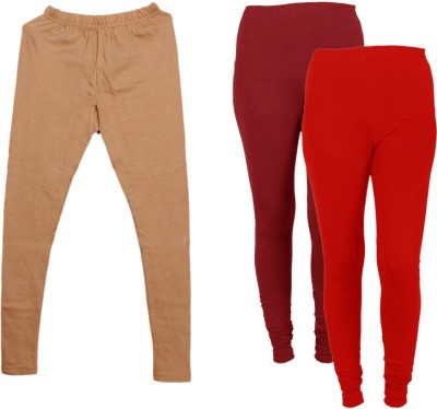 Toddy Ankle Length  Ethnic Wear Legging(Red, Solid)