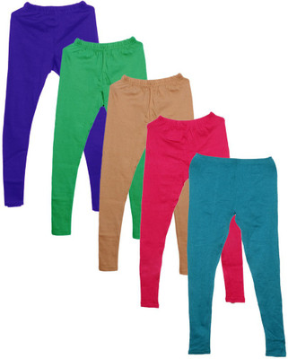 IndiWeaves Ankle Length  Ethnic Wear Legging(Green, Solid)