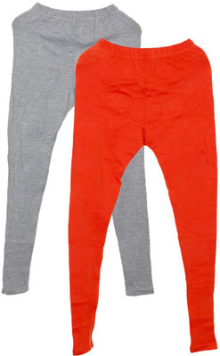 Toddy Ankle Length  Ethnic Wear Legging(Orange, Solid)