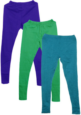 IndiWeaves Ankle Length  Ethnic Wear Legging(Green, Solid)