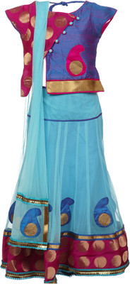 12% OFF on Lil Poppets Girls Lehenga Choli Ethnic Wear Polka Print Ghagra Choli(Multicolor, Pack of 1)