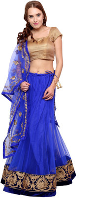 

Famous by Payal Kapoor Embroidered Lehenga, Choli and Dupatta Set(Blue, Gold