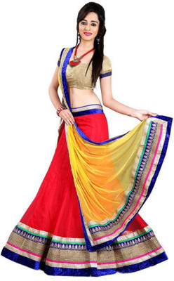 

Falguni Fashion Embroidered Lehenga, Choli and Dupatta Set(Yellow