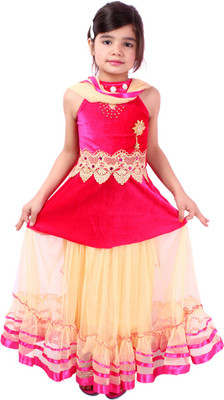 

Tiny Toon Girls Lehenga Choli Ethnic Wear Embroidered Lehenga, Choli and Dupatta Set(Pink, Pack of 1