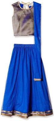 

Atayant Girls Lehenga Choli Ethnic Wear Self Design Lehenga Choli(Blue, Pack of 1