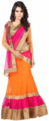 MURLIWALE Self Design Semi Stitched Lehenga, Choli and Dupatta Set(Pink, Orange) MURLIWALE Self Design Semi Stitched Lehenga, Choli and Dupatta Set(Pink, Orange)
