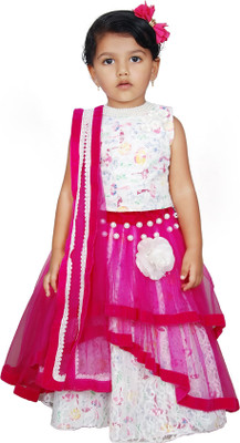 

Angel Wears Girls Lehenga Choli Ethnic Wear Self Design Lehenga, Choli and Dupatta Set(Multicolor, Pack of 1, Multicolor & pink