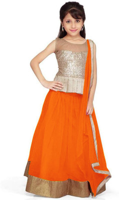 

Pakiza Design Girls Lehenga Choli Ethnic Wear Self Design Lehenga Choli(Red, Pack of 1