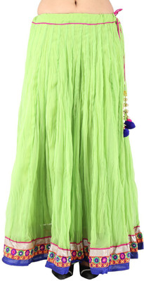 

ARYA The Design Gallery Paisley Women's Regular Green Skirt, Parrot green