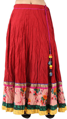 

ARYA The Design Gallery Solid Women's Regular Maroon Skirt, Marron